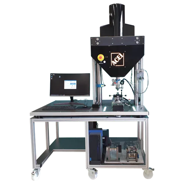 3-in-1 uniaxial test bench (CUT) for rock characterisation