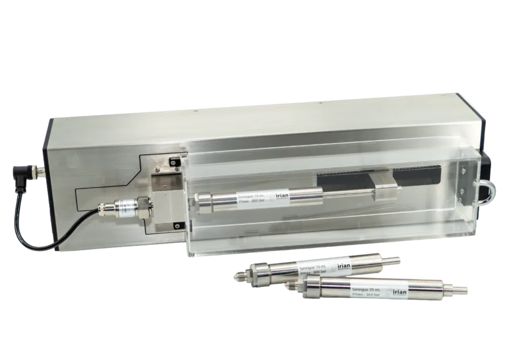 800 bar high-pressure syringe driver, transparent cover and spare syringes