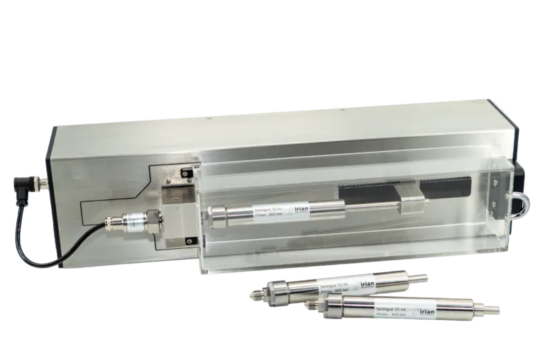800 bar high-pressure syringe driver, transparent cover and spare syringes