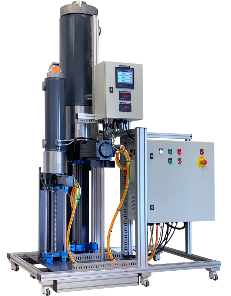 High-flow, high-pressure dual pump skid with control cabinet