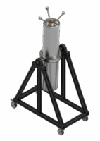 Cellule HPHT à piston flottant de 5L sur châssis mobile pivotant conçue par IRIAN MECATRONICS pour l'étude des fluides de réservoir sous 1200 bar