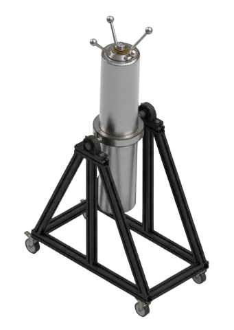 Cellule HPHT à piston flottant de 5 L sur châssis mobile pivotant