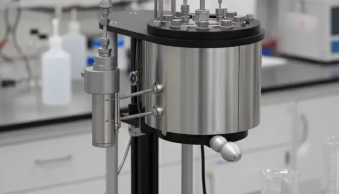 High-pressure laboratory reactor 550 bar and 250°C designed by Irian Mecatronics for the study of rock samples in Super duplex.