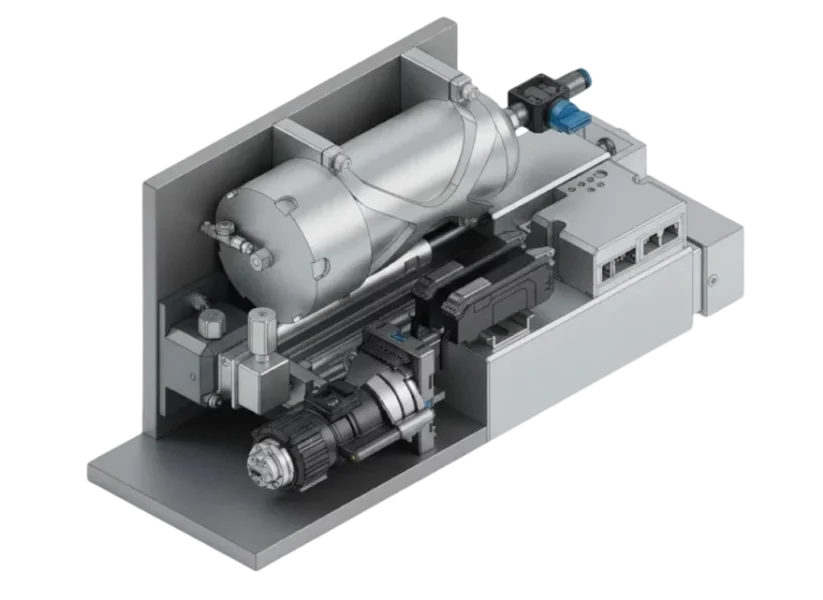 Module de pompe de précision 300 bar IRIAN MECATRONICS pour la recherche en microgravité.