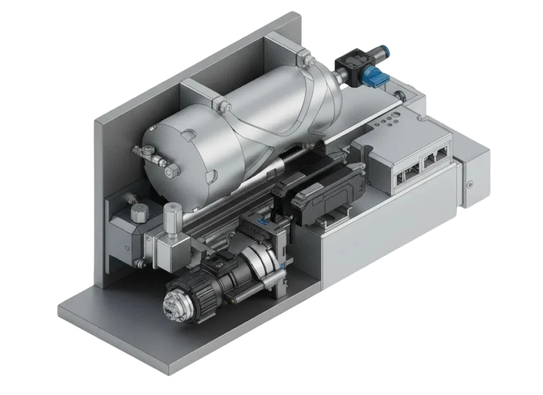 Module de pompe de précision 300 bar IRIAN MECATRONICS pour la recherche en microgravité.